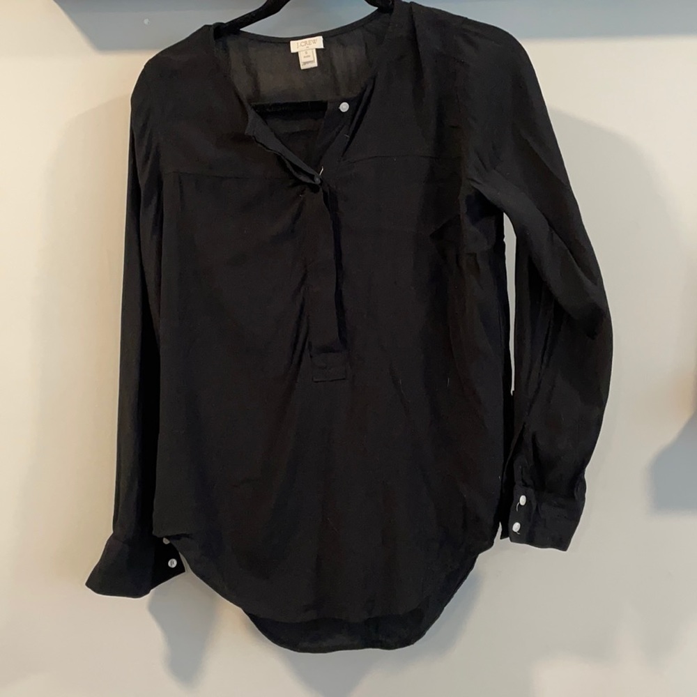 J.Crew Black long sleeve blouse